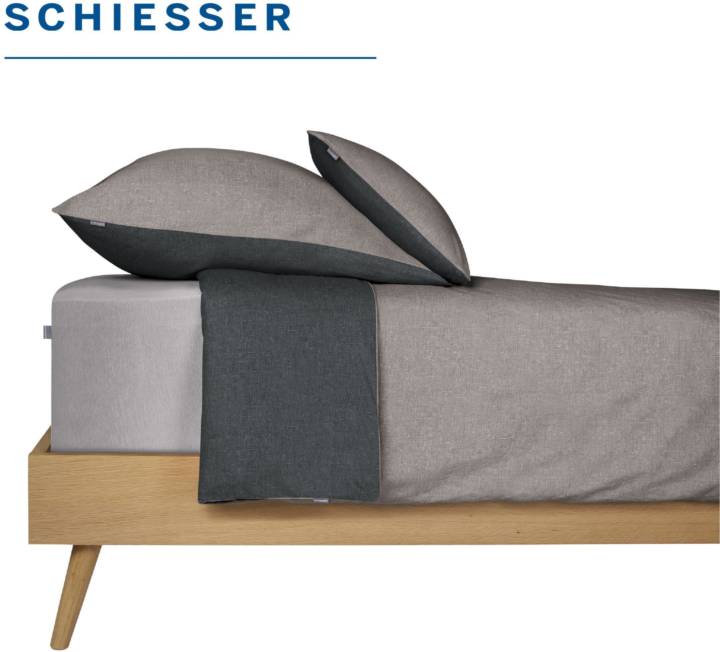 Schiesser Spannbettlaken Flexi aus 95% Baumwolle und 5% Elastahan in Premium-Qualität, Jersey-Elasthan, Gummizug: rundum, (1 Stück), für hohe Matratzen und Boxs – Bild 4 von 5