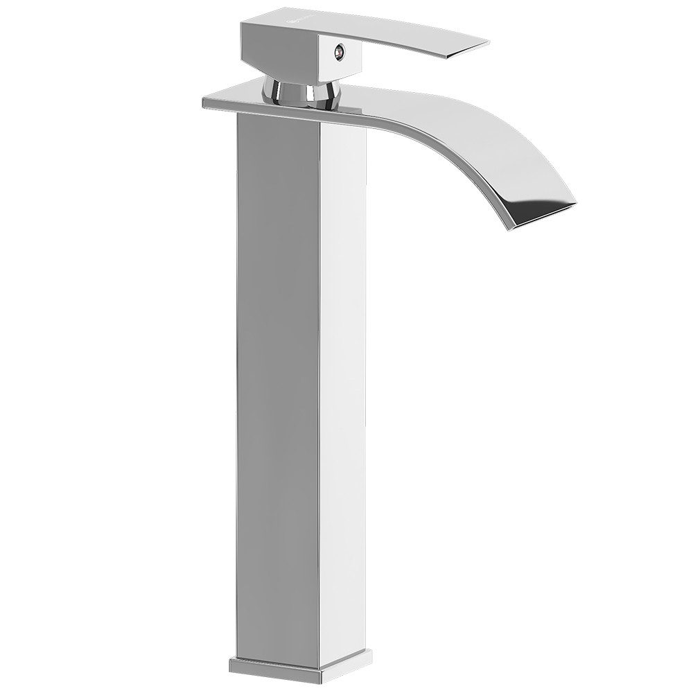 Lomadox Waschtischarmatur FAUCET-140 Edelstahl Waschbeckenarmatur 30,5 cm hoch in Silber/Chrom