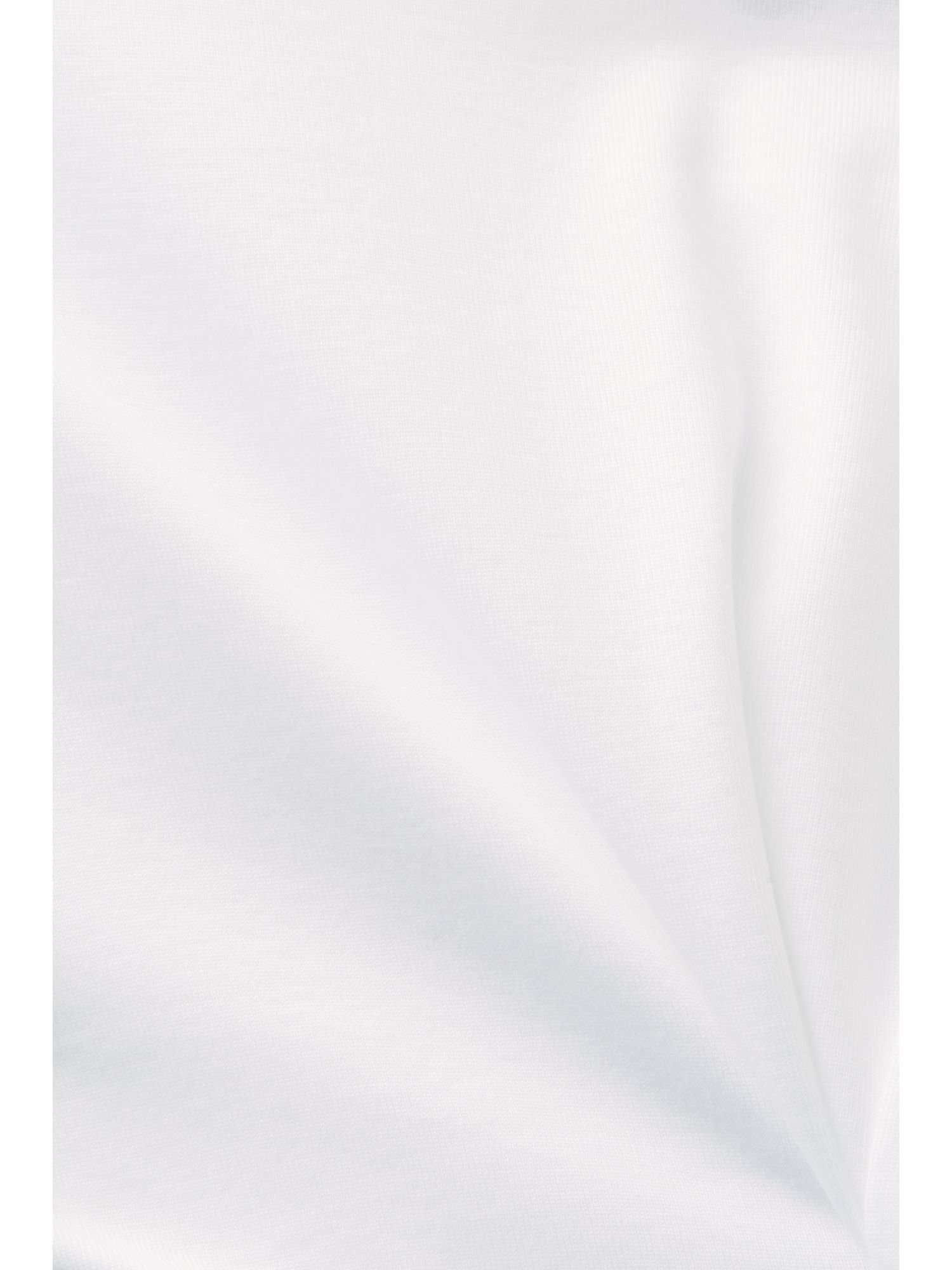 Kurzärmliges T-Shirt Esprit Baumwoll-T-Shirt WHITE (1-tlg)