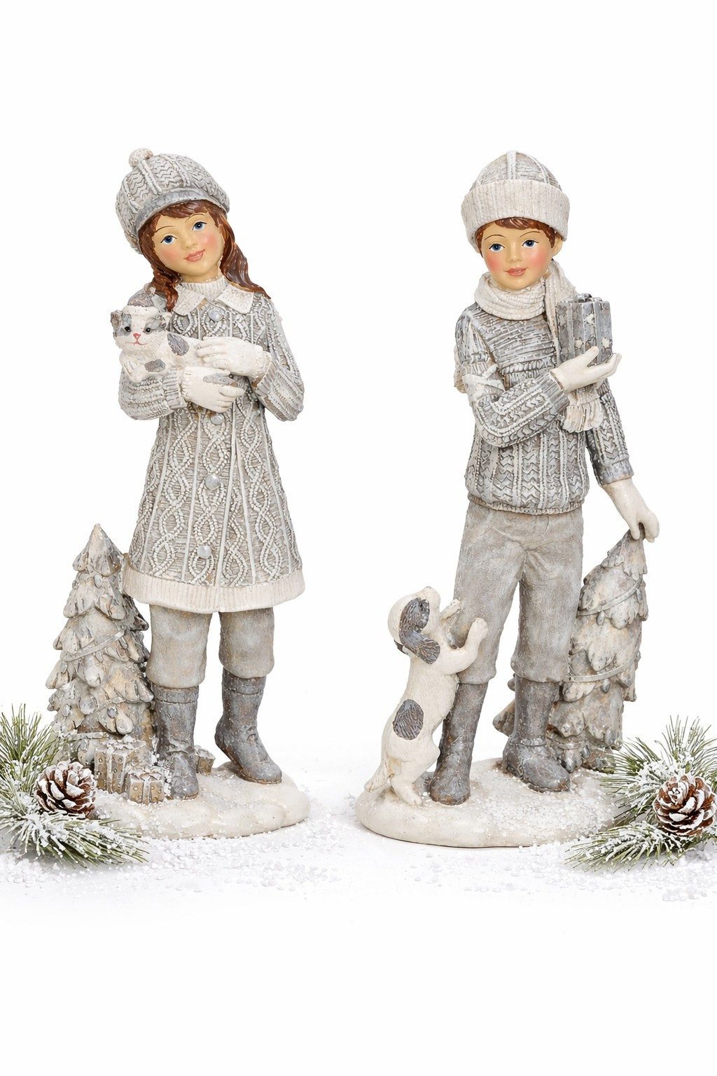 Wurm Weihnachtsfigur Otto Hochwertige Deko-Figuren 2er Set WINTER-KINDER