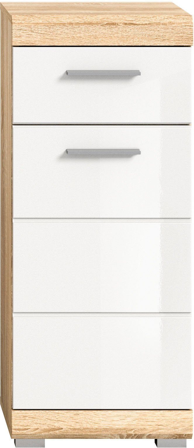 welltime Unterschrank SIENA, Breite 37cm, 1 Tür, 1 Schubkasten, 2 Fächer, MDF-Front (1-St., TOPSELLER) in verschiedenen Farben erhältlich, Badmöbel, Badschrank, Kommode, Bad