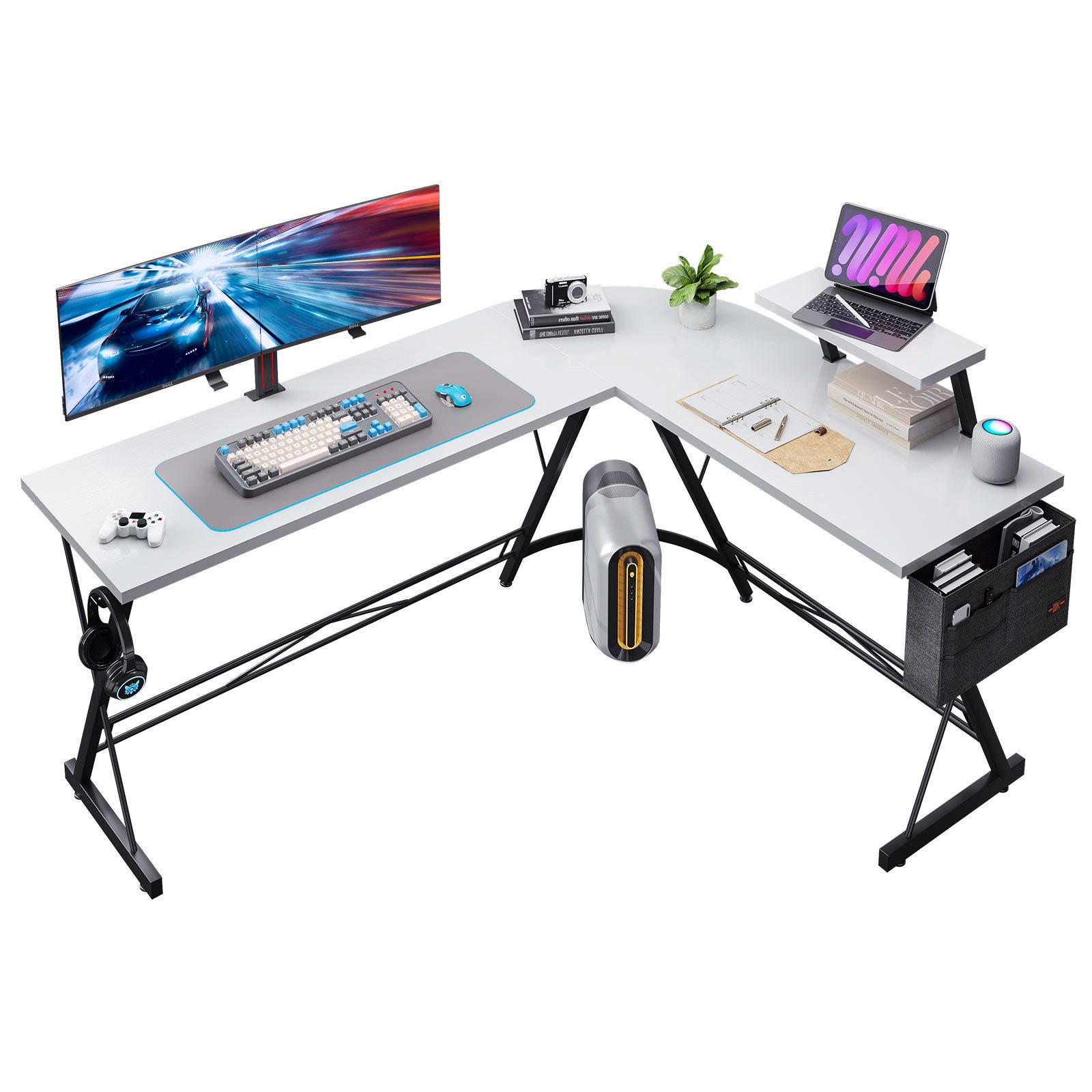 Computertisch L Form Gaming Schreibtisch Eckschreibtisch für Gamer