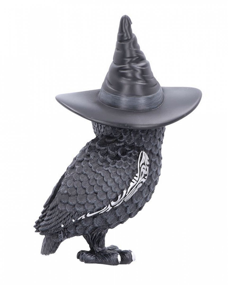 Horror-Shop Dekofigur Schwarze Eule mit Hexenhut günstig online kaufen