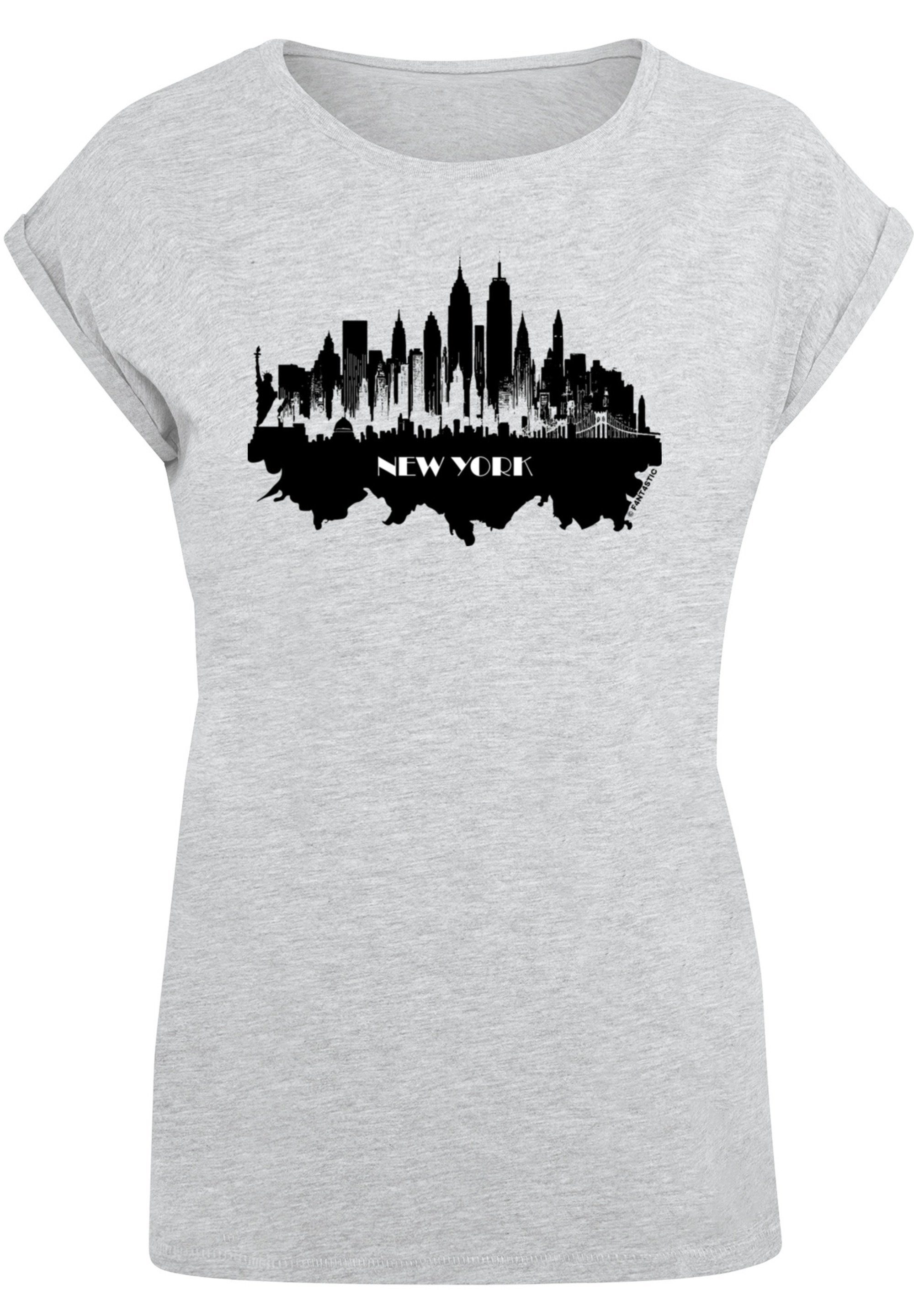 Cities Collection T-Shirt - skyline grey New Print F4NT4STIC heather York