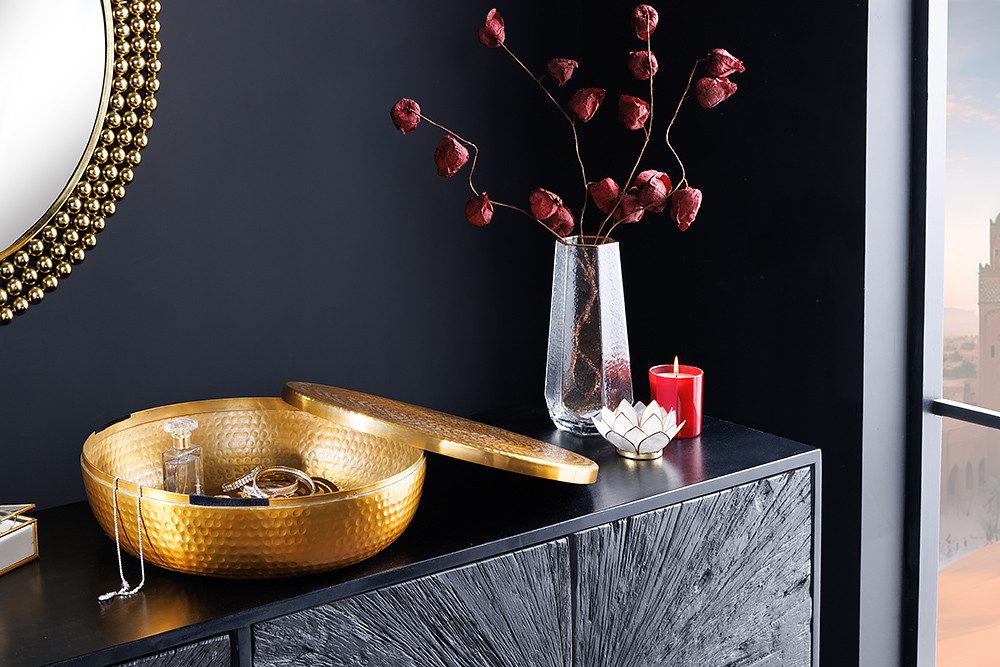 riess-ambiente Dekoschale ORIENT Ø40cm gold · Schmuck-Dose mit Deckel aus A günstig online kaufen