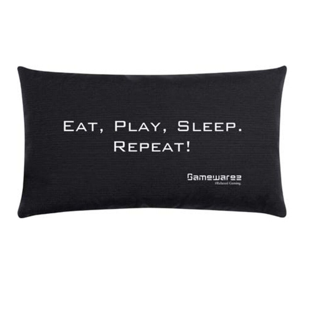 Play, "Eat, schwarz, Repeat!", Sleep. 30x50cm GAMEWAREZ Sitzsack Gaming Kissen