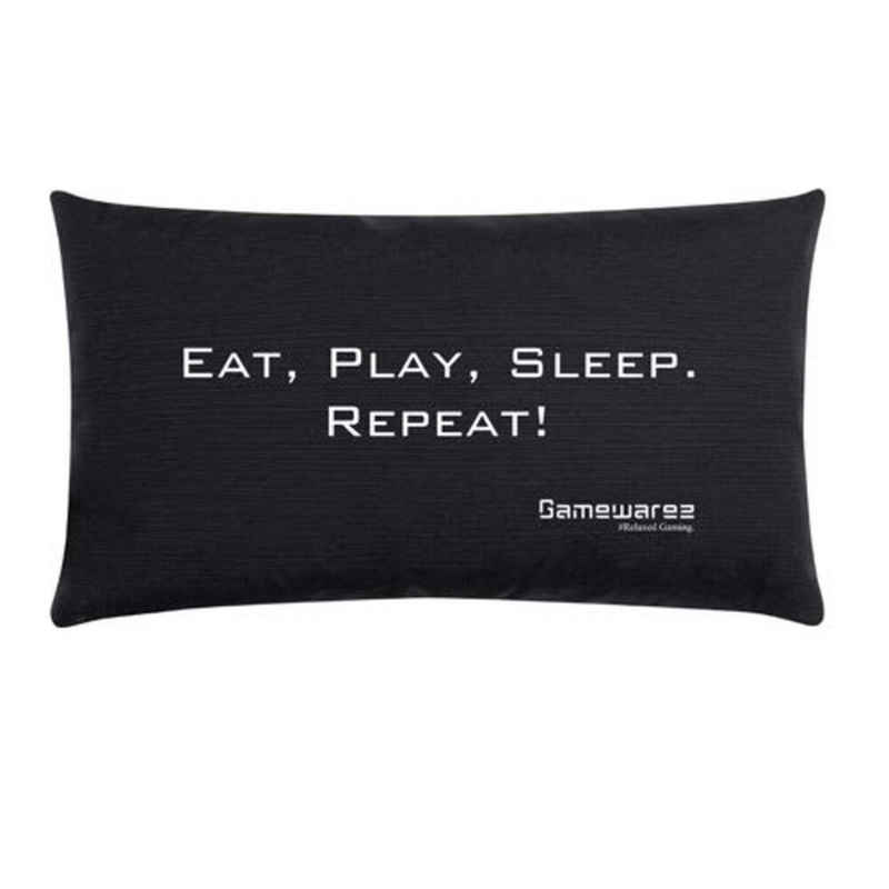 GAMEWAREZ Gaming-Stuhl Gaming Kissen "Eat, Play, Sleep. Repeat!", schwarz, 30x50cm