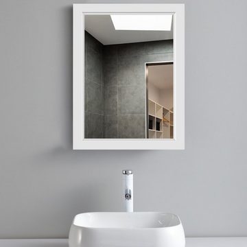 COSTWAY Badezimmerspiegelschrank mit Spiegel&Einzeltür, 50x16x66cm