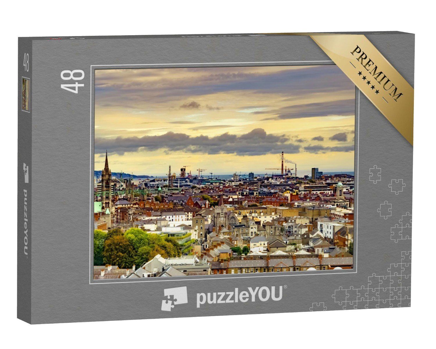 puzzleYOU Puzzle Panorama von Dublin, Hauptstadt von Irland, 48 Puzzleteile, puzzleYOU-Kollektionen Irland