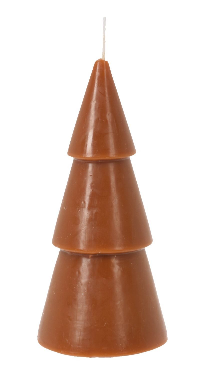 ZauberDeko Adventskerze Kerze Weihnachtsbaum Orange Taupe Schwarz Tischdeko Weihnachten 18cm