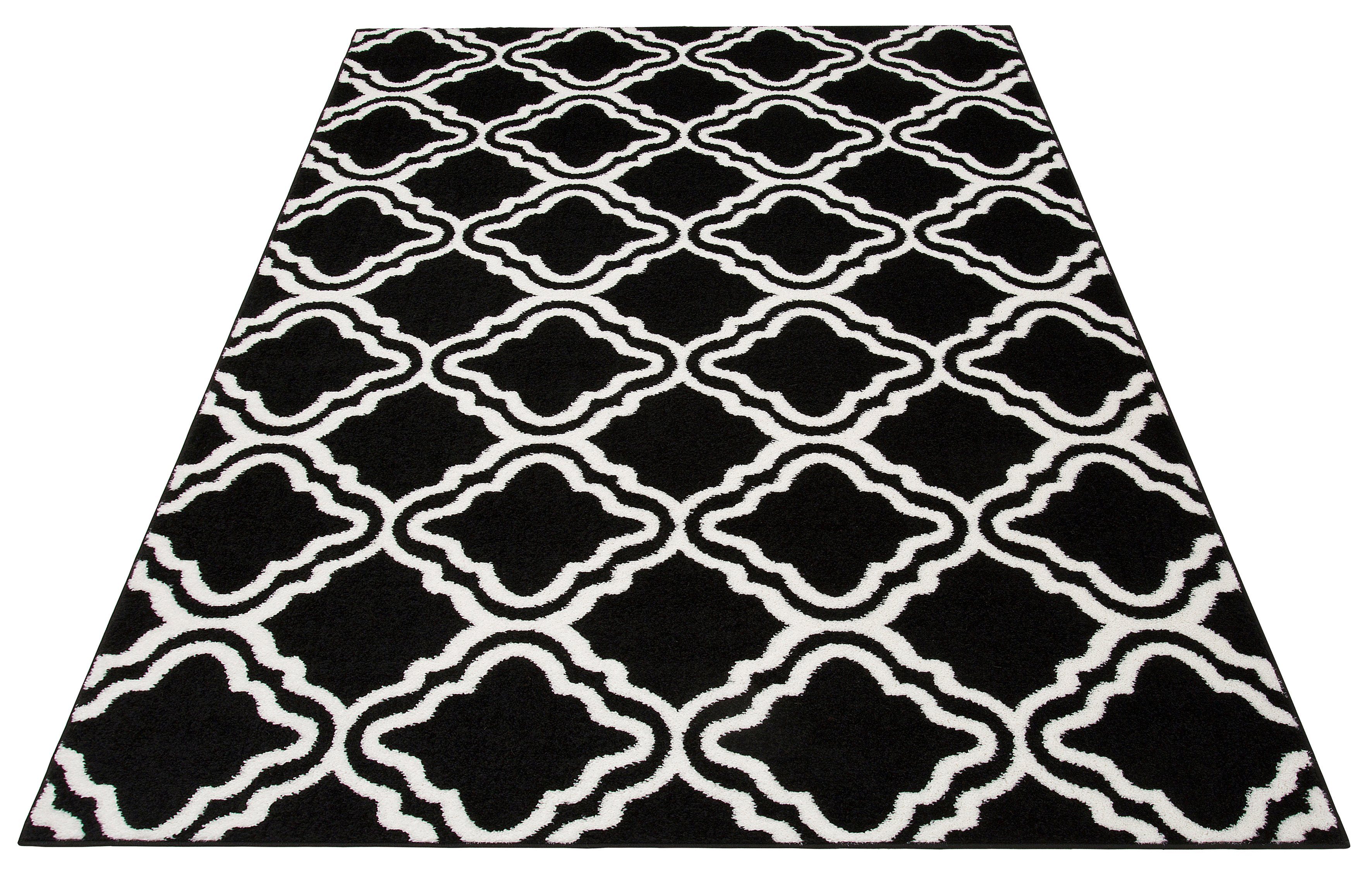 Teppich Debora, my home, gemustert, weich Teppich Kurzflor, rechteckig, 13 geometrisches Design, Höhe: schwarz mm