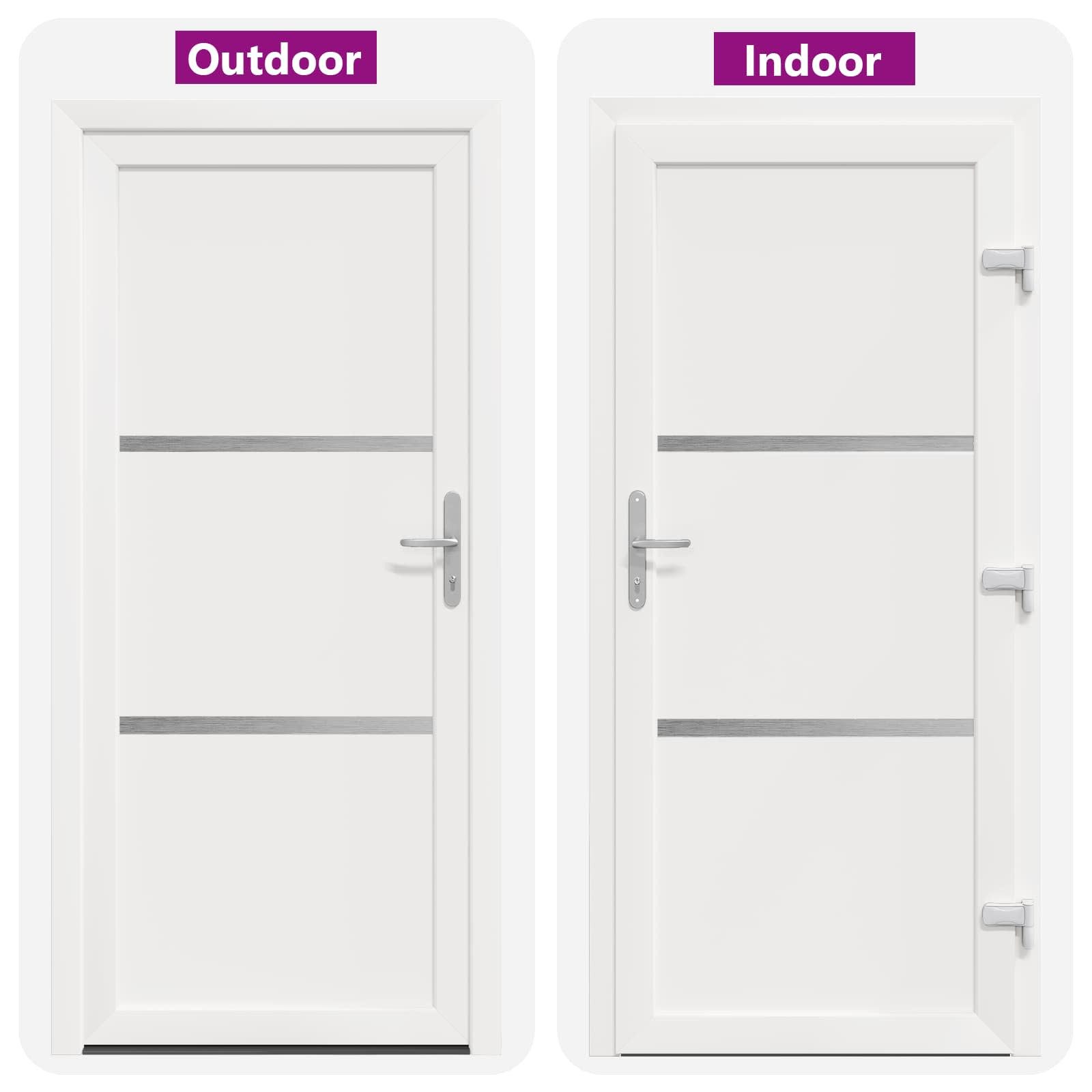 vidaXL Haustür 108 x 208 cm Haustür Vordertür Weiß 108x208 cm PVC Kunststoff rechts