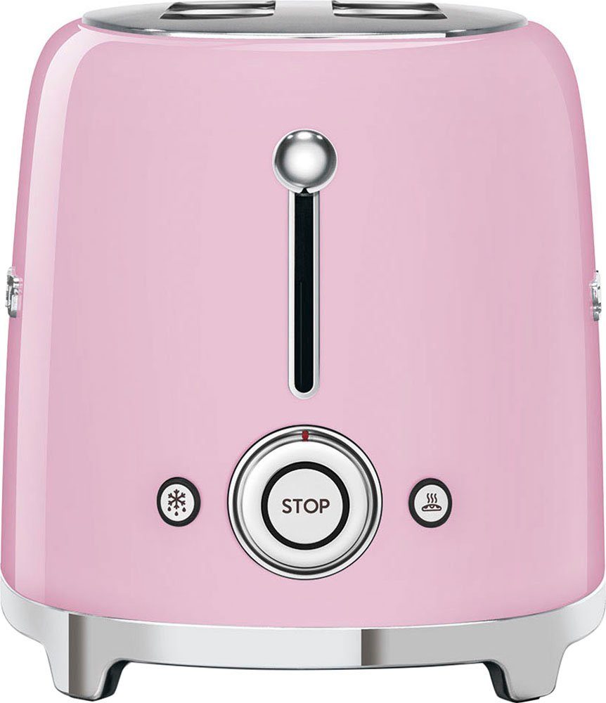 Smeg Toaster TSF01PKEU, 2 kurze Schlitze, für 2 Scheiben, 950 W