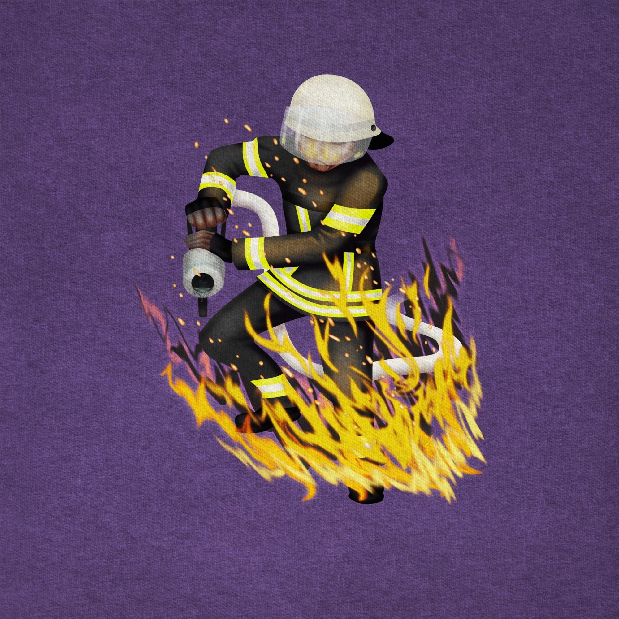 03 Shirtracer Meliert Feuerwehrmann Cooler Feuerwehr T-Shirt Lila