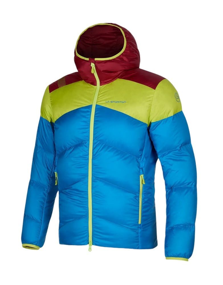 La Sportiva Winterjacke Nature Down (Primaloft Isolierung) blau/lime/burgund Herren