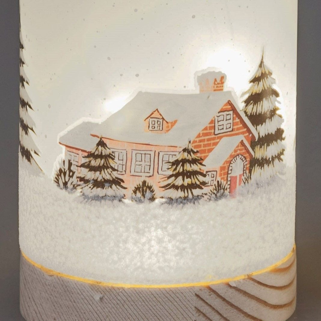 formano Nachttischlampe Winterlandschaft, Mit Timerfunktion, Weiß, Motiv: W günstig online kaufen