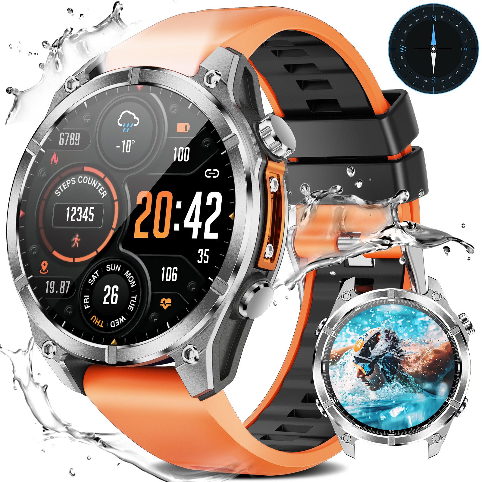 Ralio 2026 Neue 4G Smartwatch Kinder,mit HD-Videoanrufe und Telefonfunktion Smartwatch (1,43 Zoll) Set