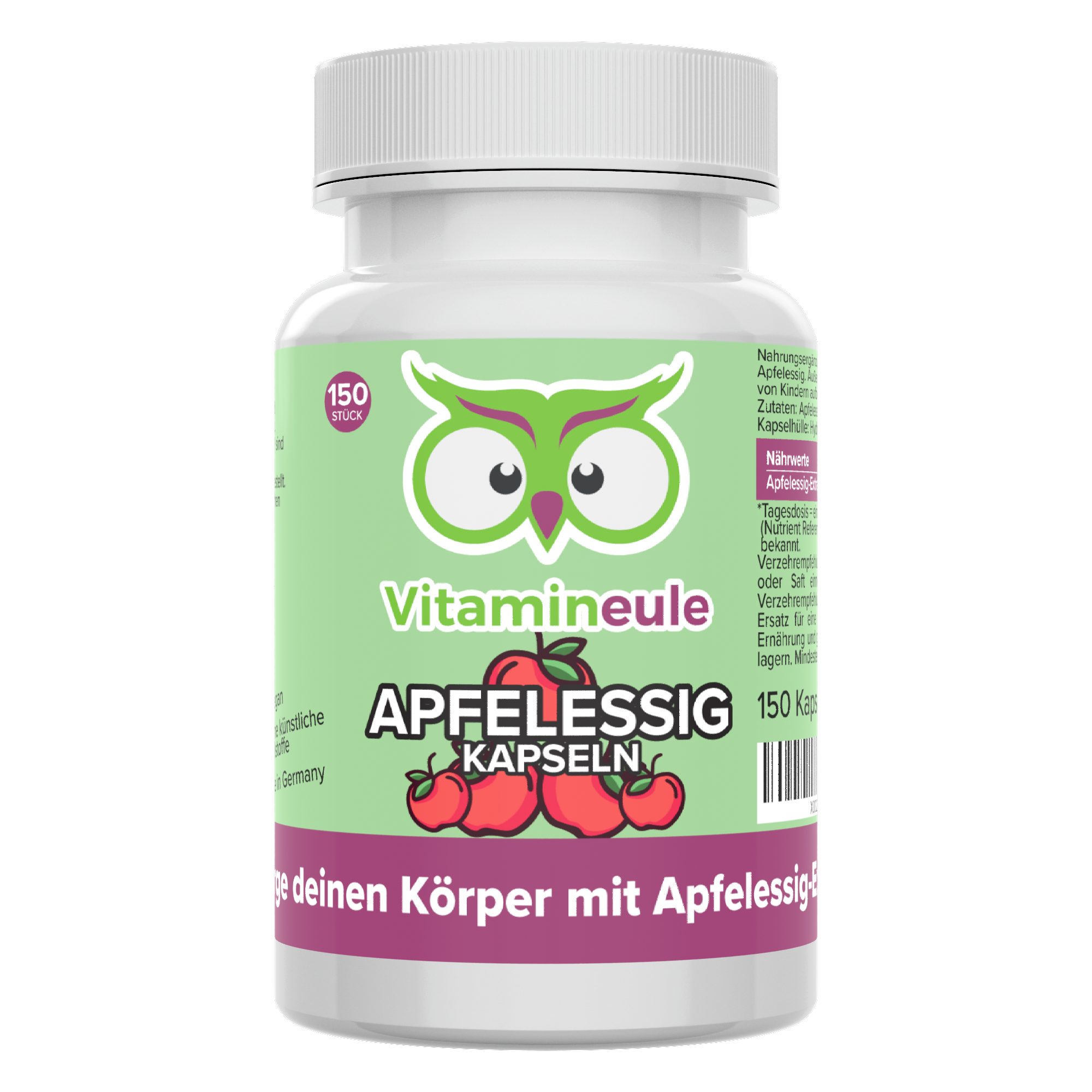 Vitamineule Apfelessig Kapseln - 500 mg Apfelessig-Extrakt - Kapsel