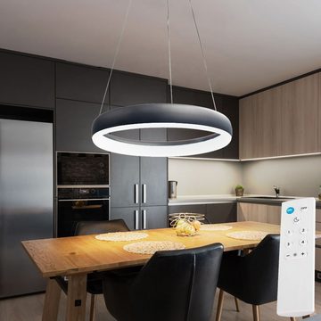 etc-shop LED Pendelleuchte, Leuchtmittel inklusive, Farbwechsel, Neutralweiß, Kaltweiß, Warmweiß, Tageslichtweiß, Pendellampe dimmbar mit Fernbedienung LED Wohnzimmerleuchte Ringlampe