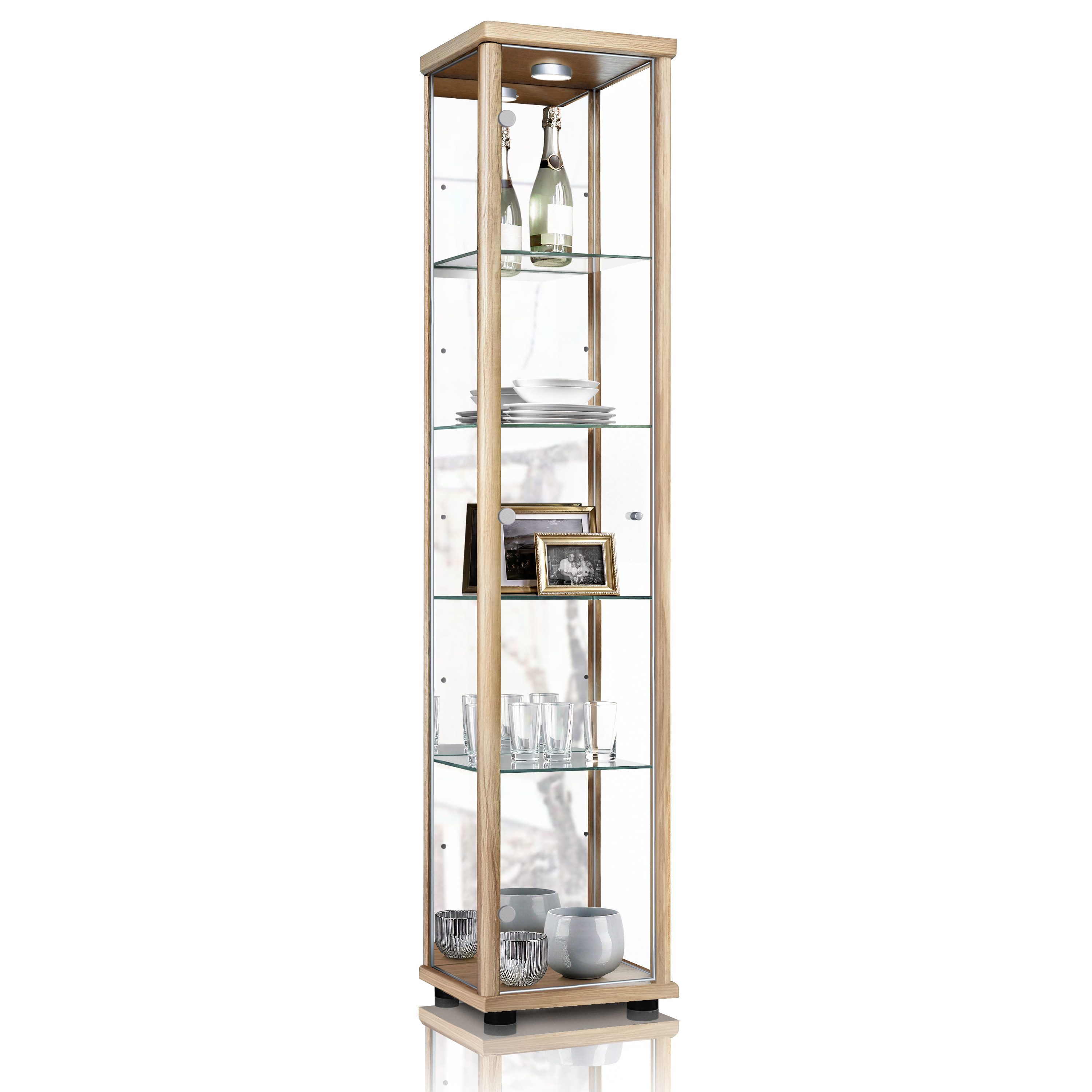 K-Möbel Glasvitrine C1016 (Glasvitrine (176x37x33 cm) günstig online kaufen