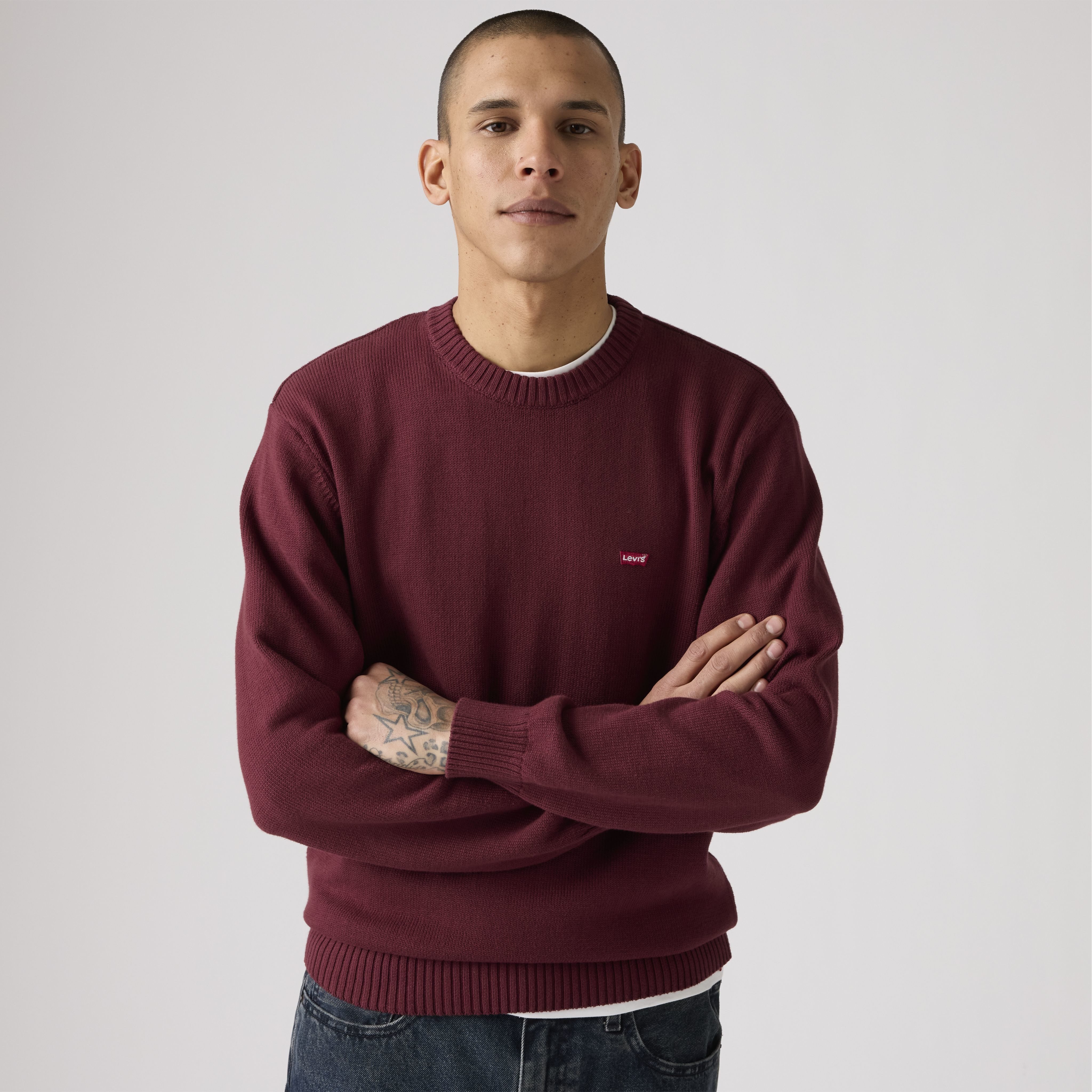 Levi's® Strickpullover CLASSIC HM SWEATER mit Logostickerei und aus reiner Baumwolle