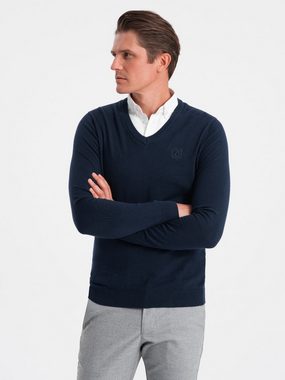 OMBRE V-Ausschnitt-Pullover Herrenpullover mit V-Ausschnitt und Hemdkragen