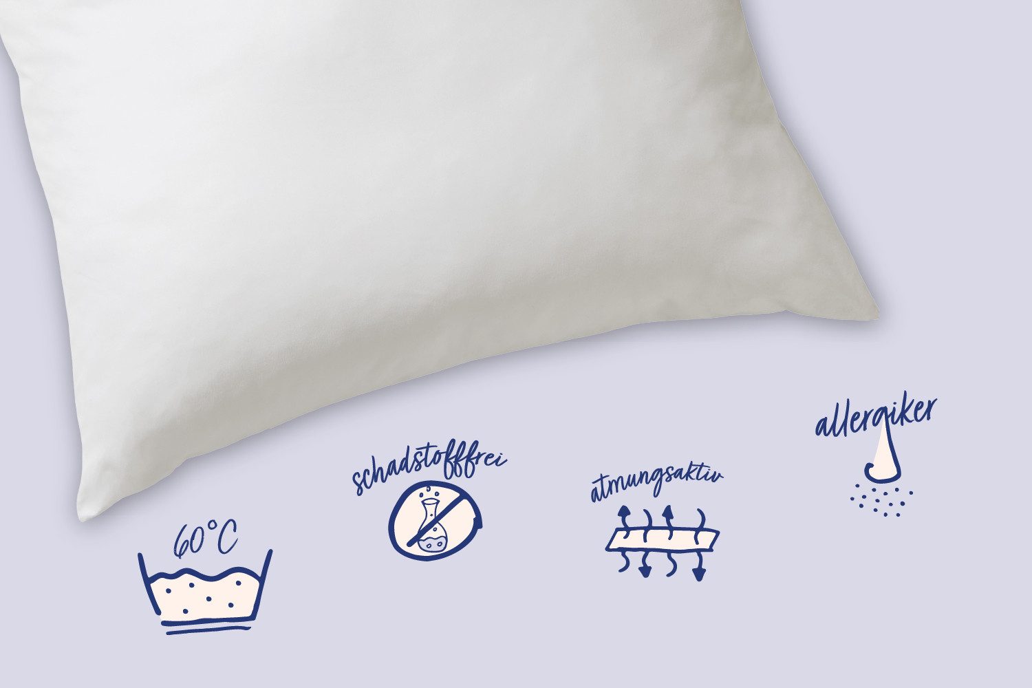 Nightlife Kopfkissen Faserkissen, Füllung: 100% Polyester - Hohlfaserkugeln recycelt, Bezug: feuchtigkeitsregulierend, Seitenschläfer, Rückenschläfer, Bauchschläfer, waschbar bis 60°C, allergikergeeignet, Produktion in Deutschland