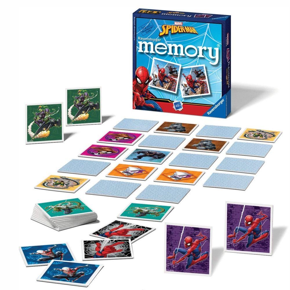 Spiderman Spiel Mini Memory® 48 Bildkarten Marvel Spider-Man Ravensburger, Memory
