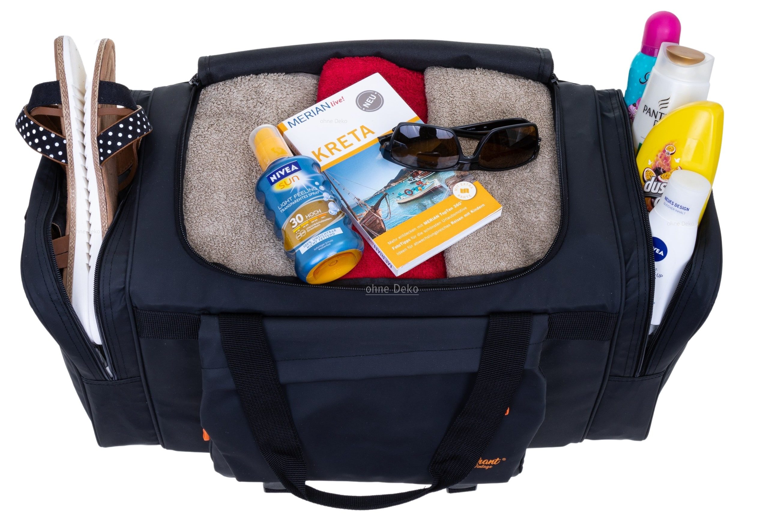 ELEPHANT Sporttasche Reisetasche Saunatasche Damen Herren aus Plane Tour 55 cm, 40 L Large wasserabweisend Sauna Reise Sport Tasche + Flasche
