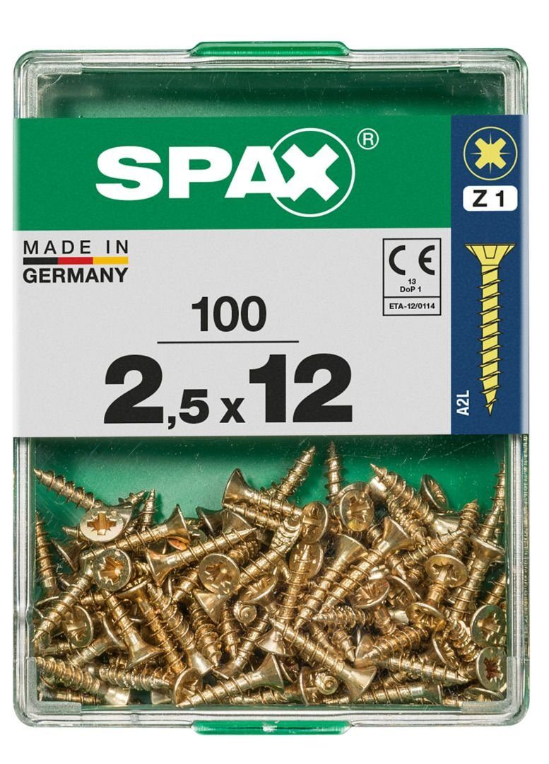 12 1 Universalschrauben Spax Holzbauschraube mm x 100 2.5 PZ - SPAX