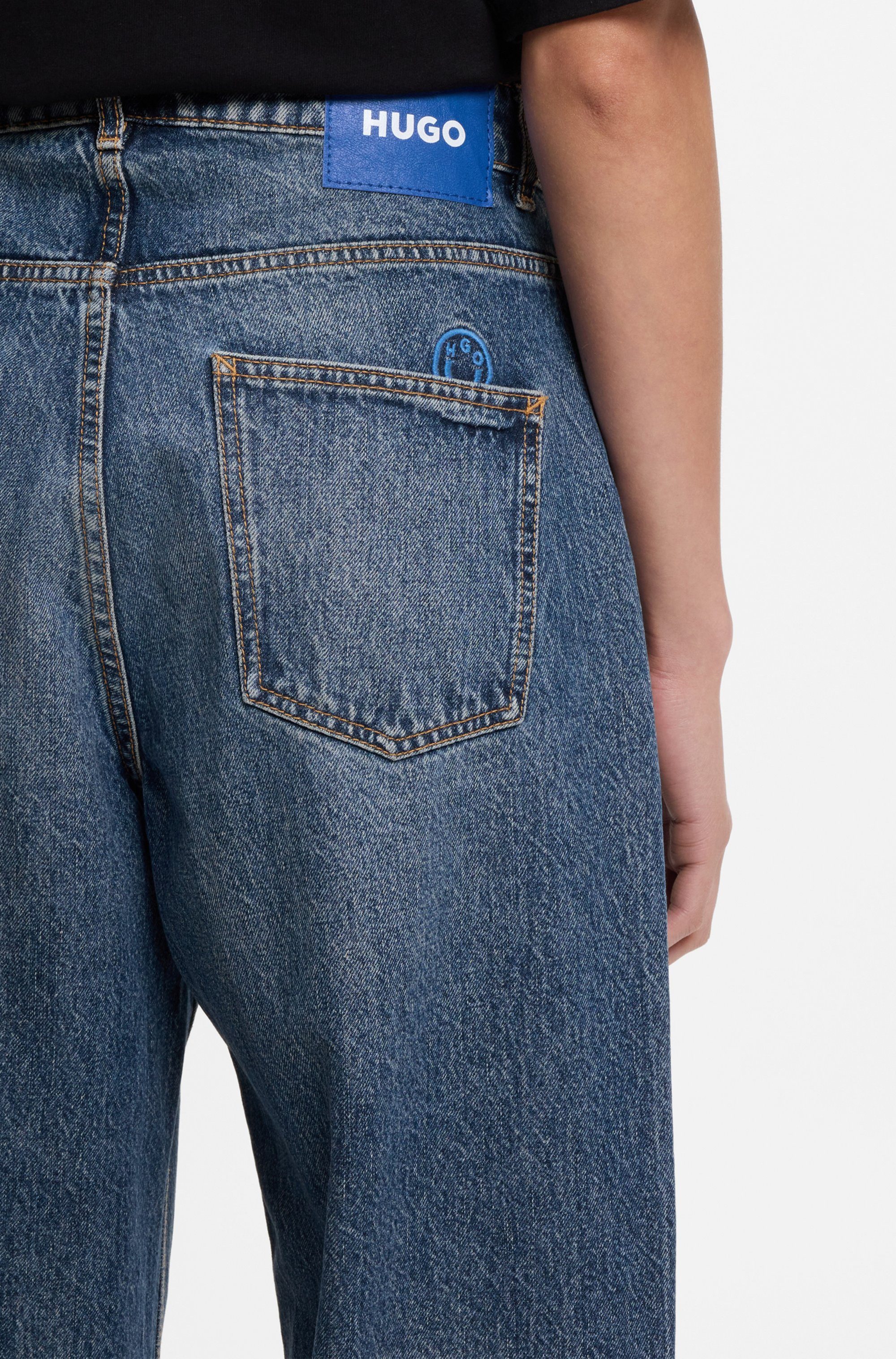 HUGO 5-Pocket-Jeans Leni im Loose Fit mit niedriger Bundhöhe