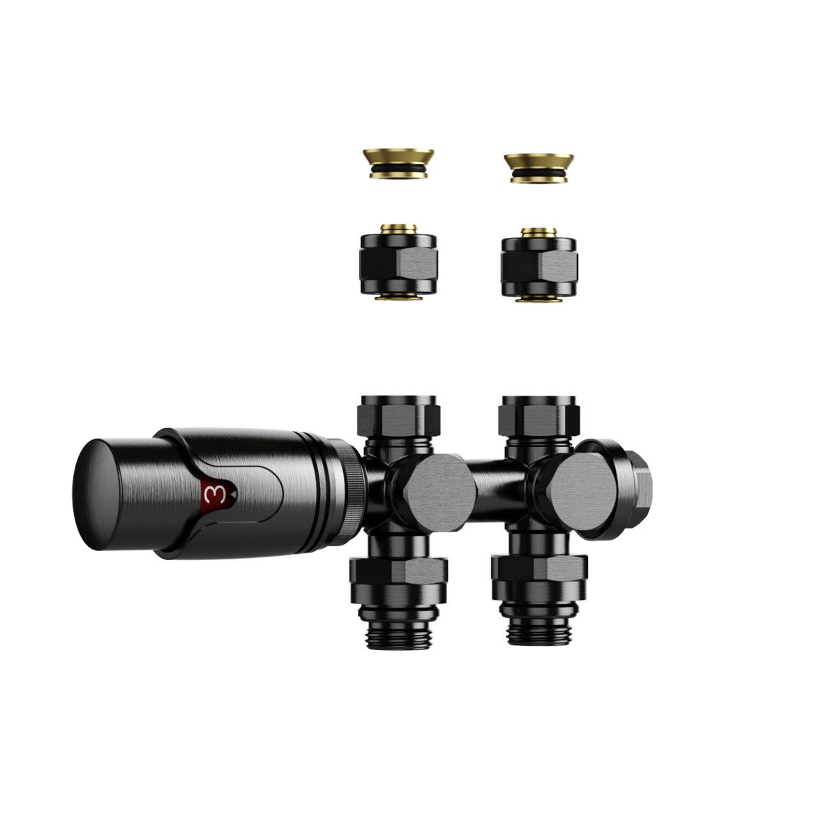 Belrad Regulierventil BLR306, (1-tlg), Thermostatische Heizkörperventile für Wand- und Bodenmontage in