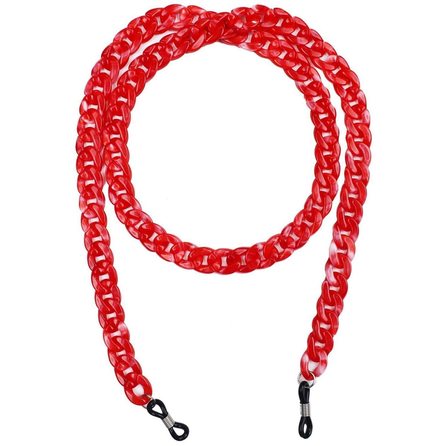 LuxusKollektion Brillenkette Brillenkette Acryl Rot Damen Lesebrillenband