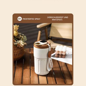 Coonoor Thermobecher Kaffeebecher to Go Digitalanzeige Thermosflaschen 450ml, 316 Edelstahl Travel, Thermobecher auslaufsicher mit Deckel für Kaffee-to-go Becher
