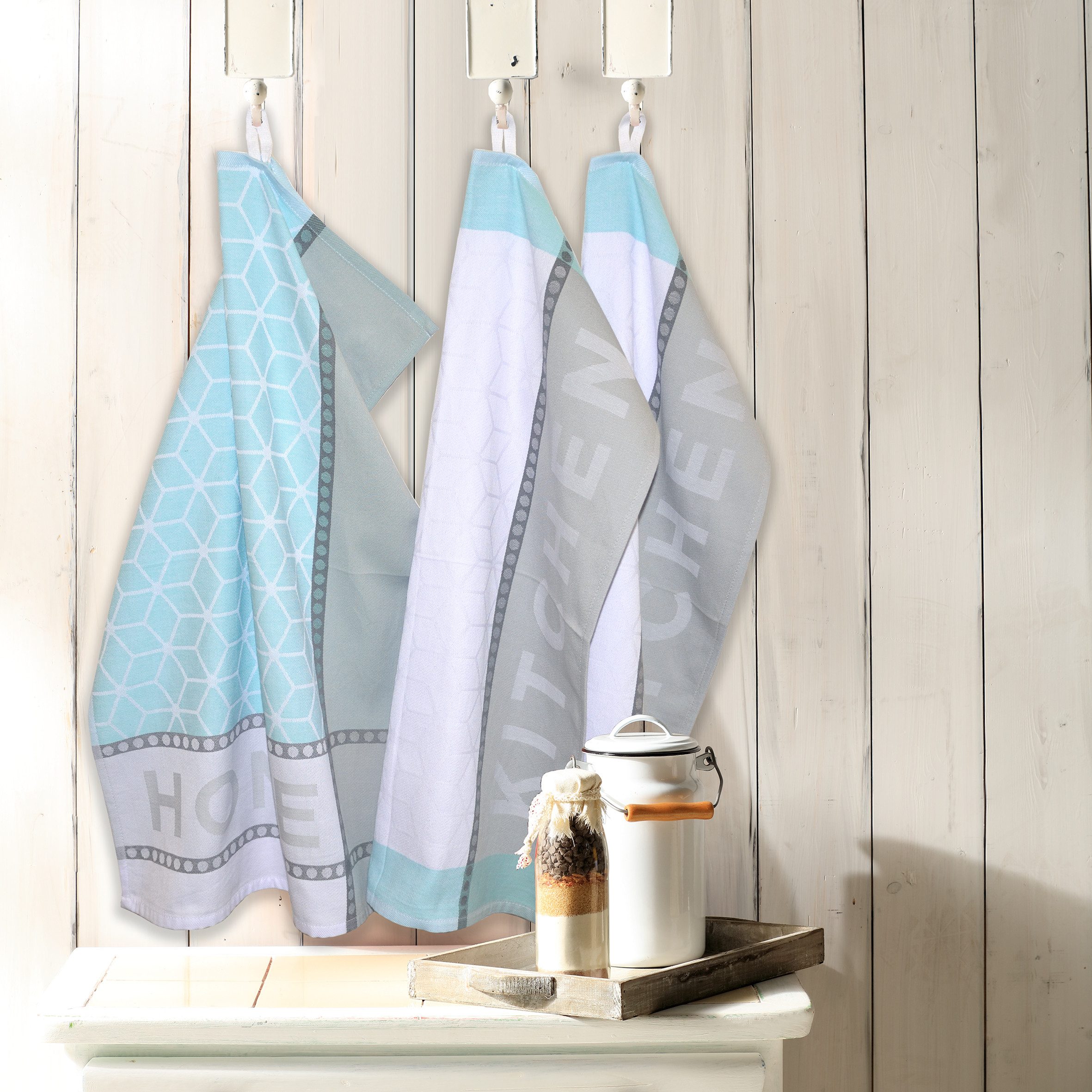 Dyckhoff Geschirrtuch HOME / KITCHEN, Maße je Tuch ca. 50x70 cm, (Set, 6-tl günstig online kaufen