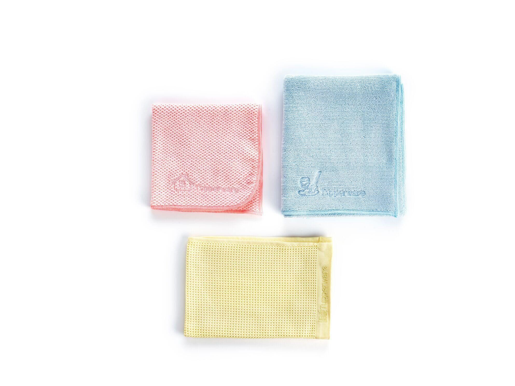 TUPPERWARE Tupperware FaserPro Putz-Set (Multi Tuch, Glas-Tuch, Boden-Tuch) Reinigungstücher