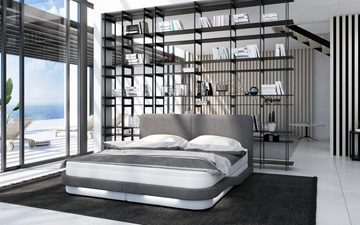 Sofa Dreams Boxspringbett Bodani Kunstleder Komplettbett Modern Hotelbett, inklusive LED Beleuchtung, Matratze und Topper