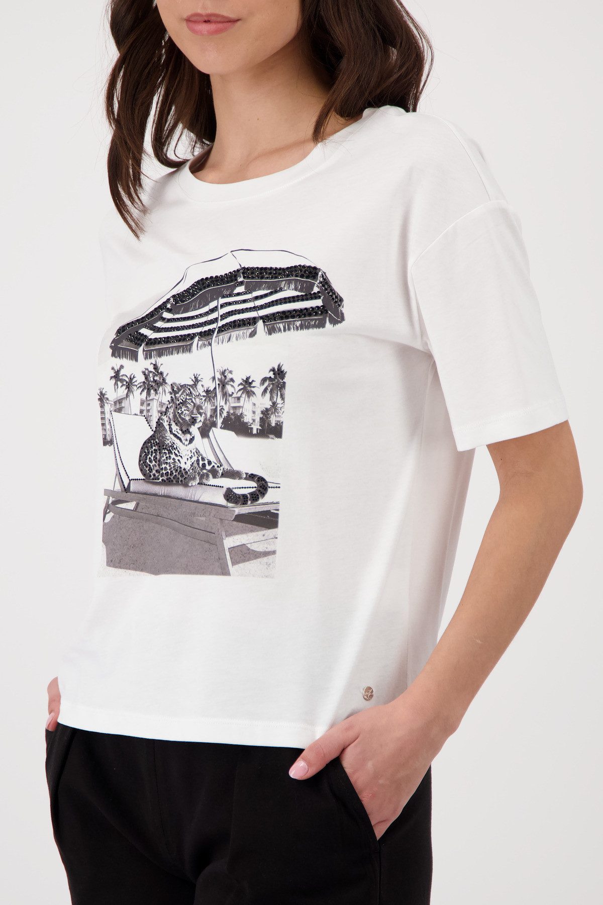 Monari T-Shirt Regular fit mit Leopardenprint – Bild 2 von 5