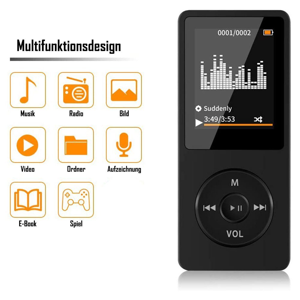 MP3-Player 30 Bluetooth,Player Wiedergabe Jormftte Stunden