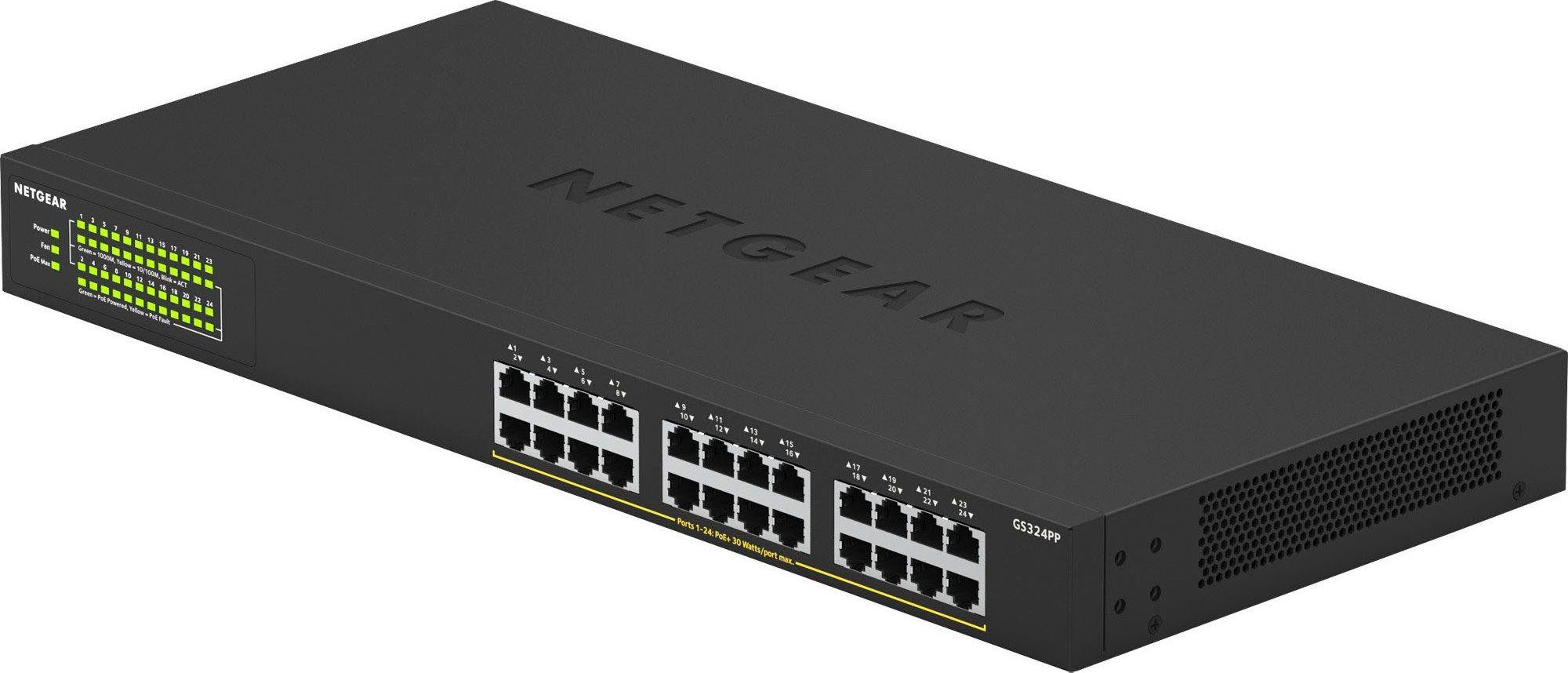 NETGEAR GS324PP, 380W PoE+ Netzwerk-Switch