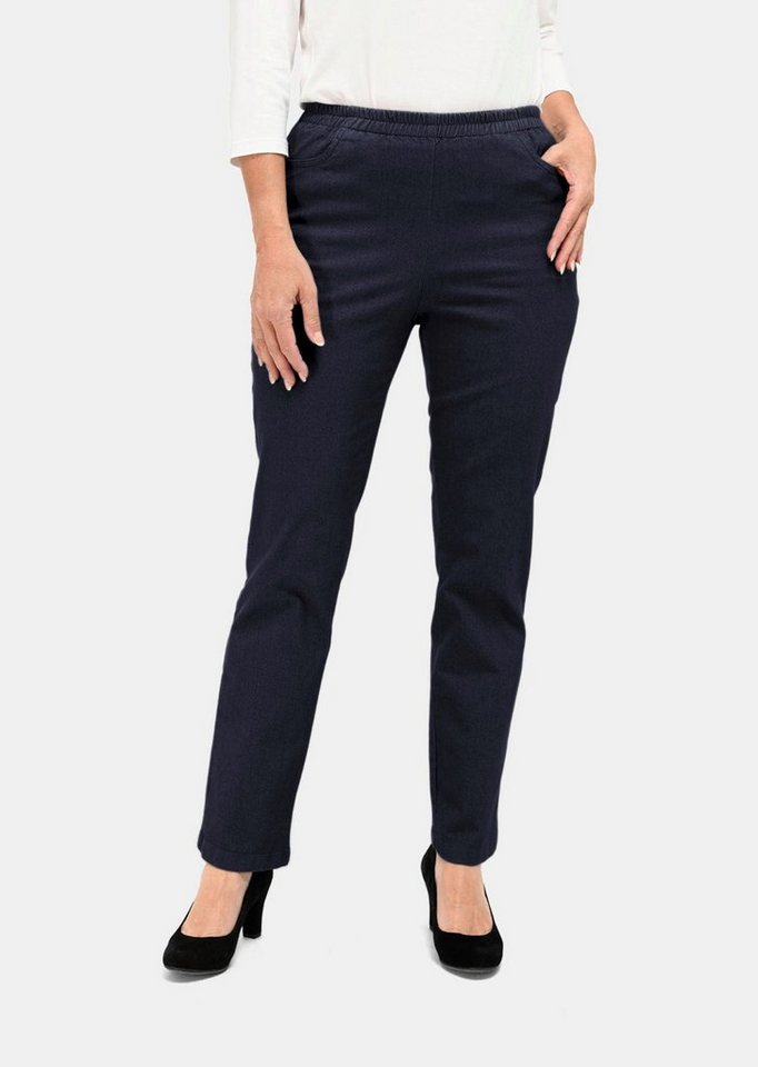 GOLDNER Bequeme Jeans Bequeme Schlupfhose mit Stretchbund Unifarbenes Design mit praktischem Rundumdehnbund