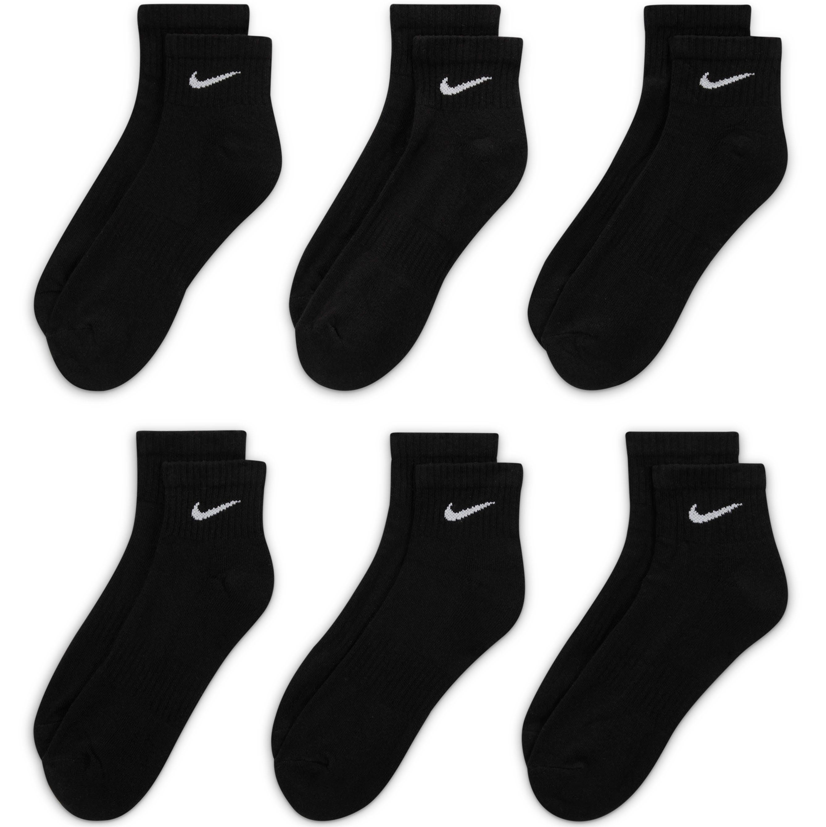 Nike Funktionssocken U NK EVERYDAY CSH ANKL 6PR 132 für Fitness-Workout, mit Dri-FIT-Technologie, dicke Terry-Sohle