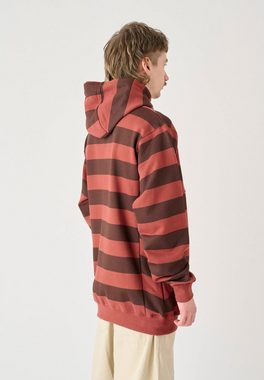 Cleptomanicx Kapuzensweatshirt Hooded Stripe mit praktischem Half-Zip