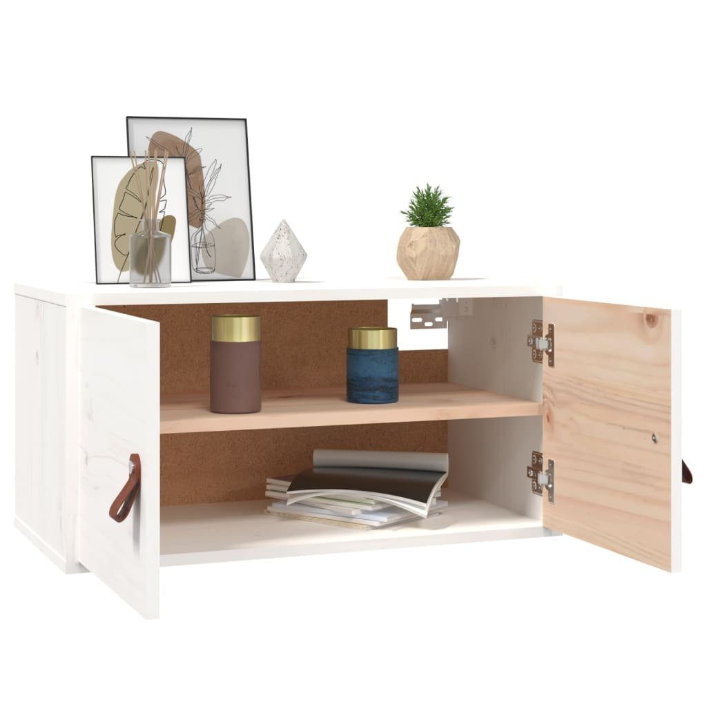 vidaXL Regal Wandschrank Weiß 60x30x30 Kiefer, Massivholz cm 1-tlg