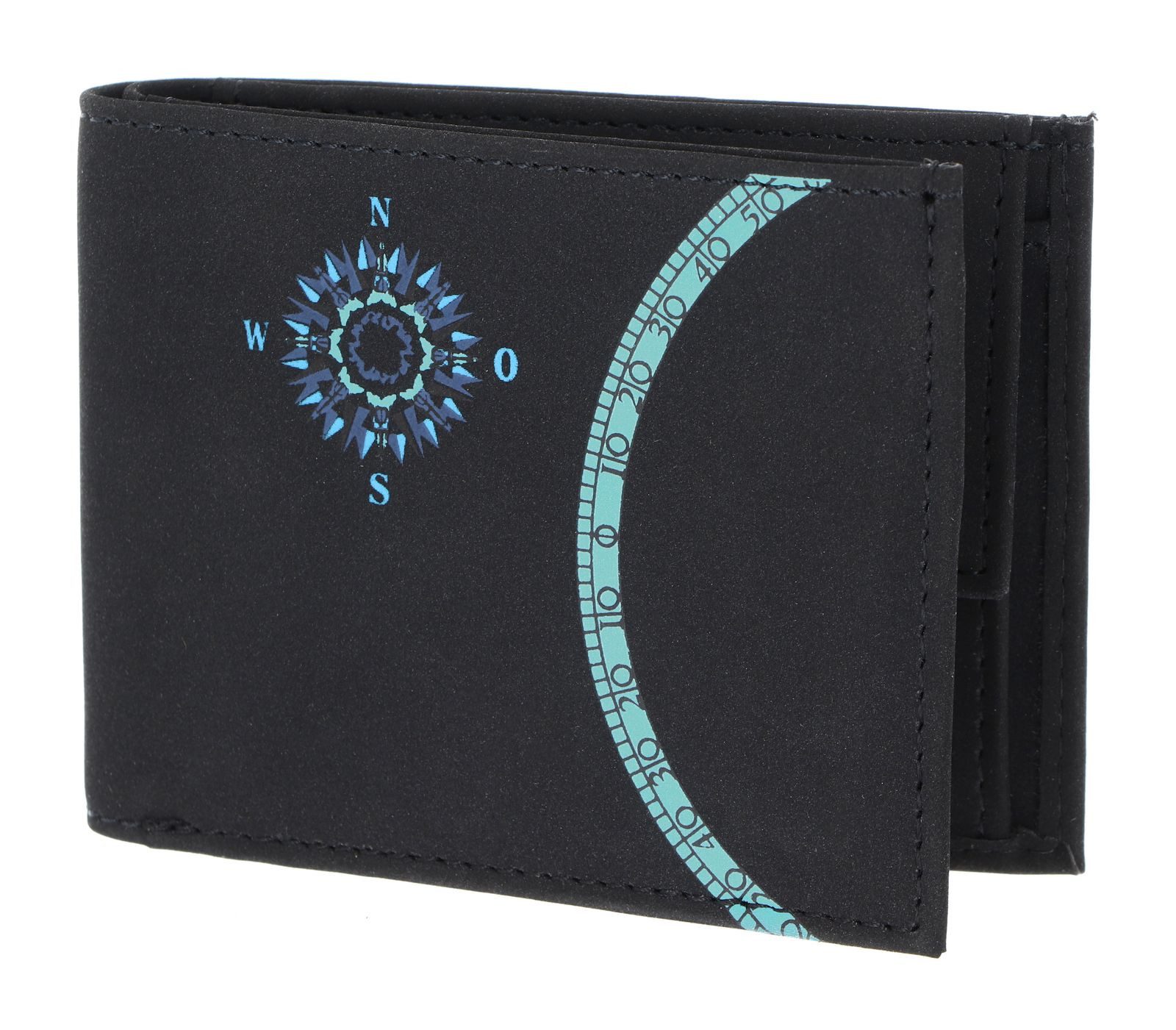 Windrose Print Cyan Black