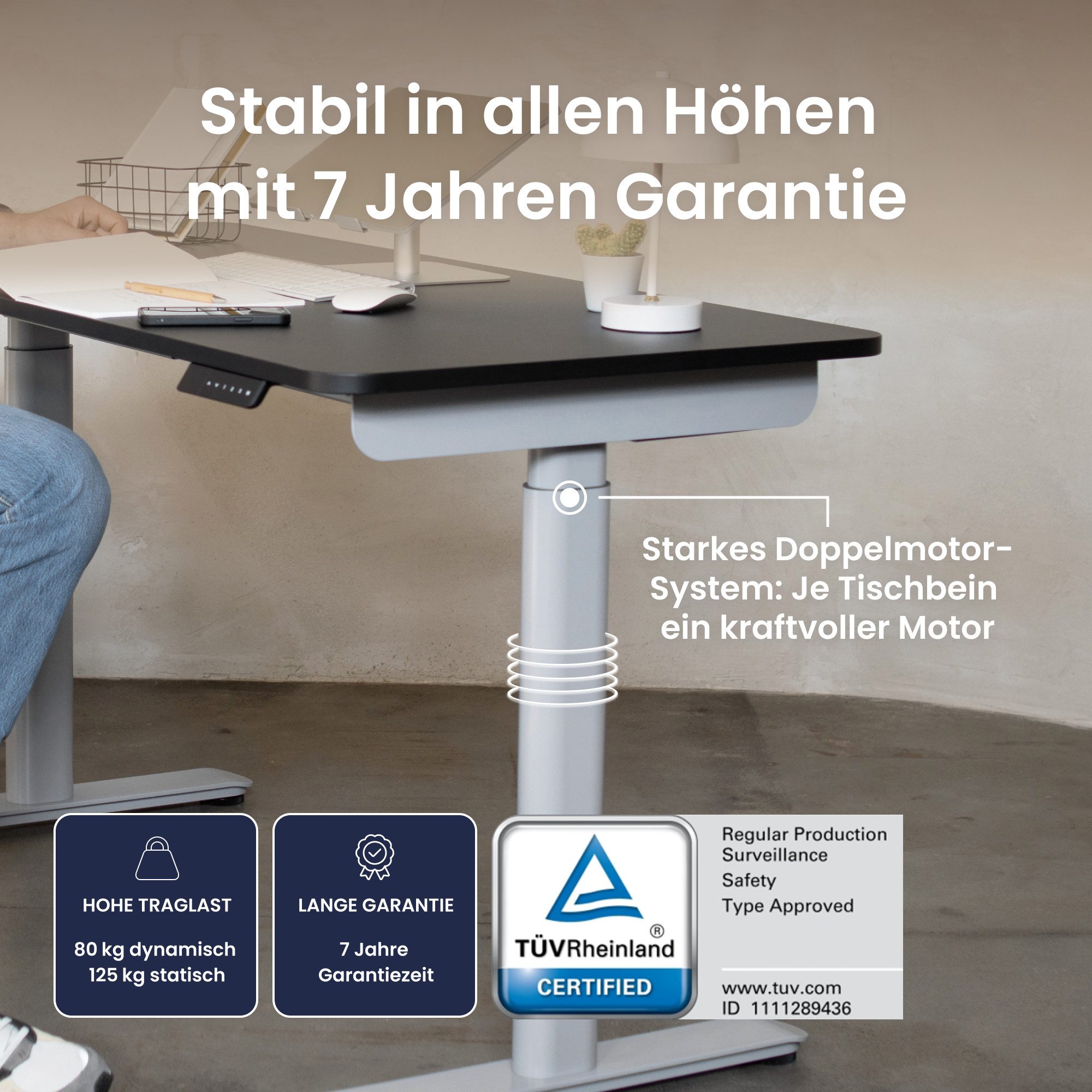 Ergotopia Schreibtisch Desktopia One (elektrisch höhenverstellbarer Schreib günstig online kaufen