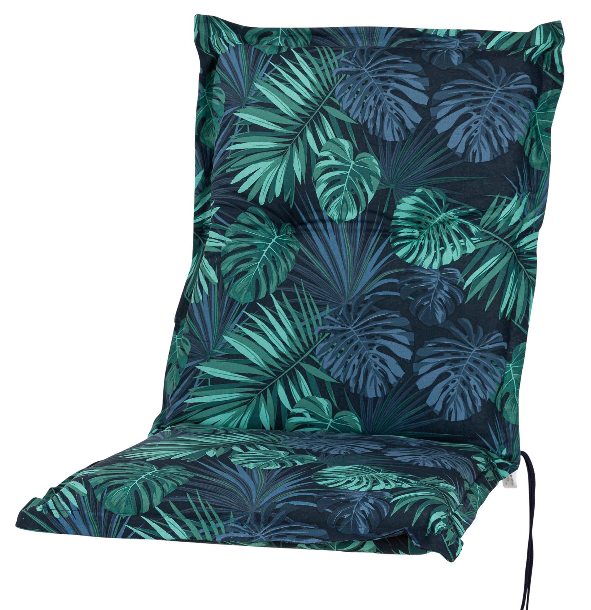 Sun Garden Sesselauflage Niederlehner Rügen/Prato 30417-100 blau-grün Blätter 98x48x8 cm SG