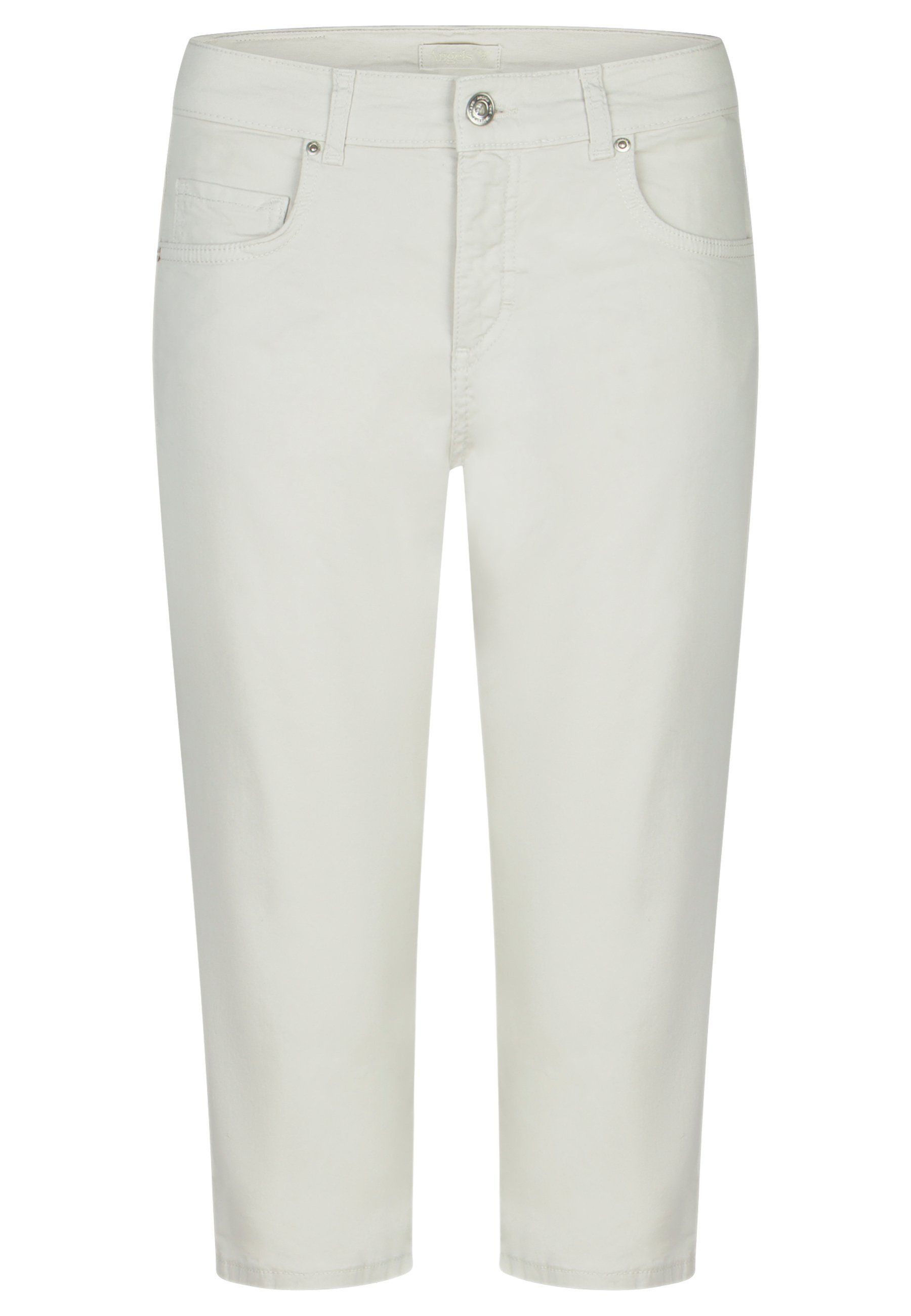Label-Applikationen ANGELS Capri mit TU hellgrau Slim-fit-Jeans 5-Pocket-Hose