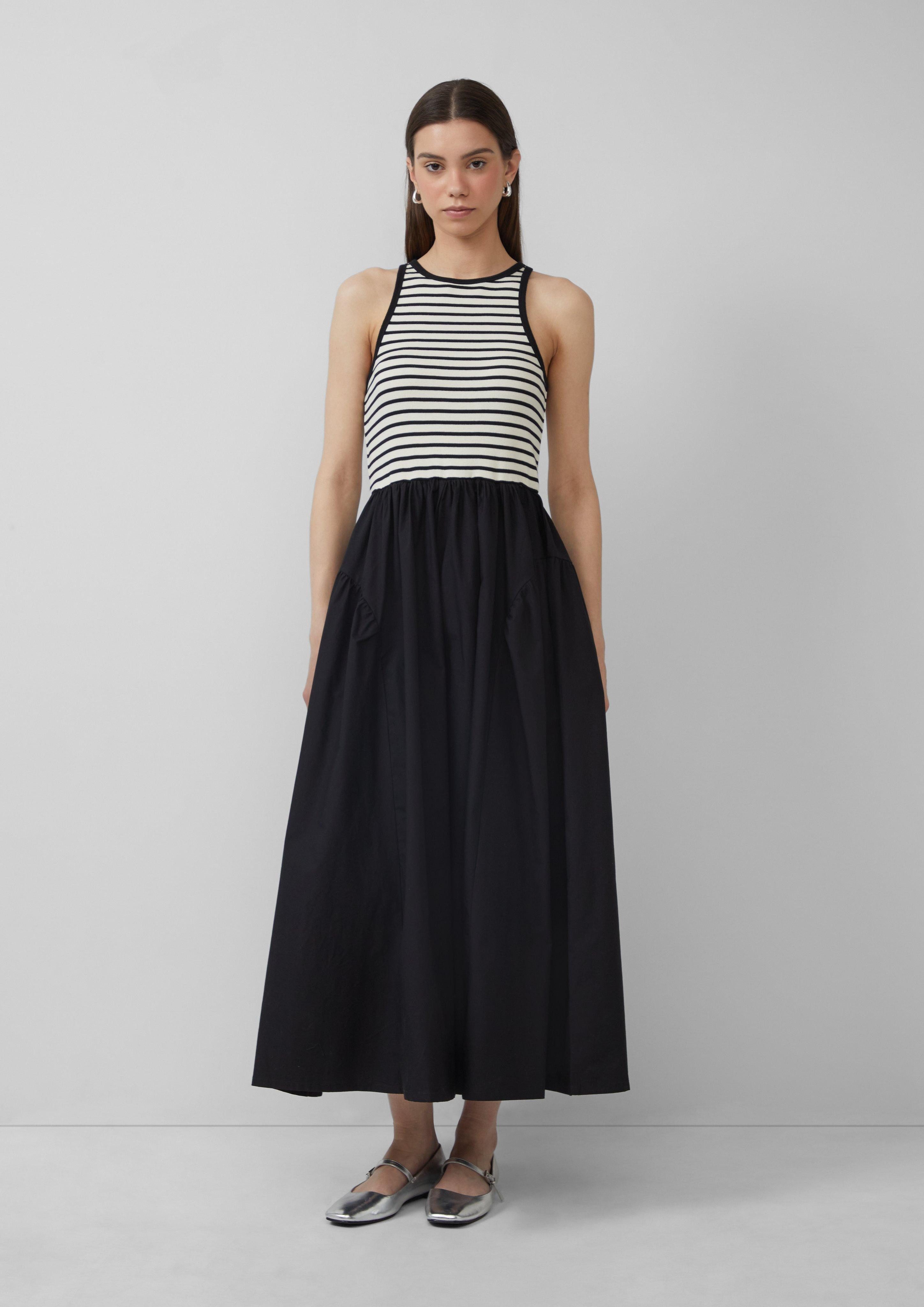 QS Minikleid Tanktop-Kleid im Materialmix Streifen-Detail günstig online kaufen