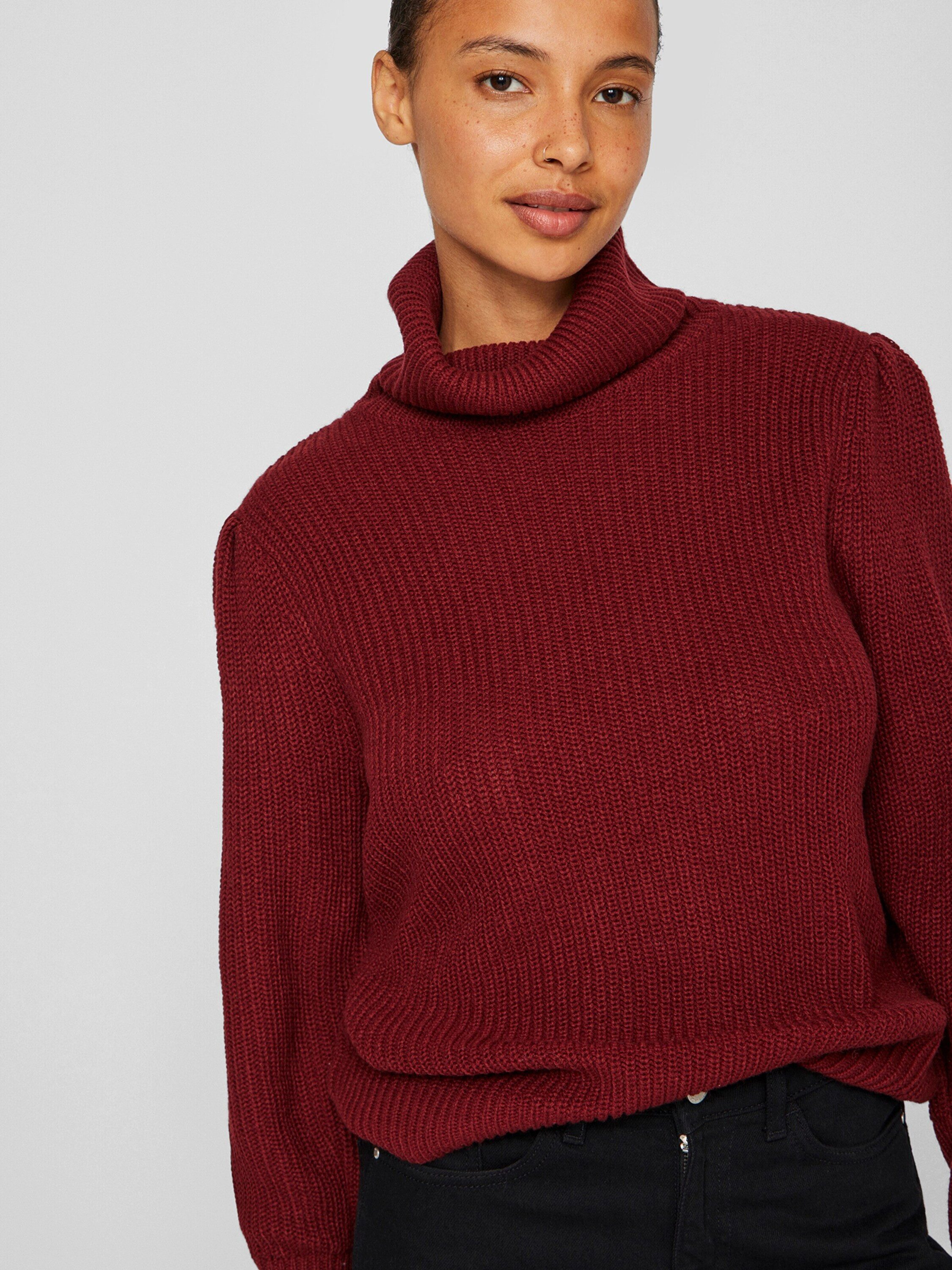 Vila Rollkragenpullover VILOU (1-tlg) Drapiert/gerafft